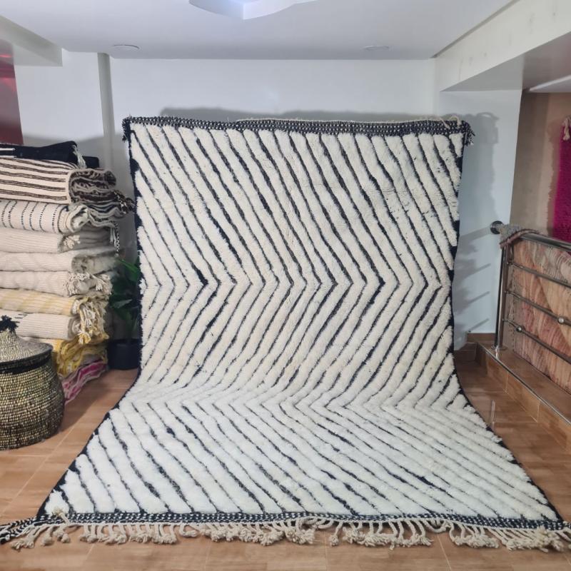 White Inahir Marokkaans handgemaakt tapijt